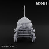 Hay Cart Left Mid-Lane Wooden Town Street Scenery Set — B