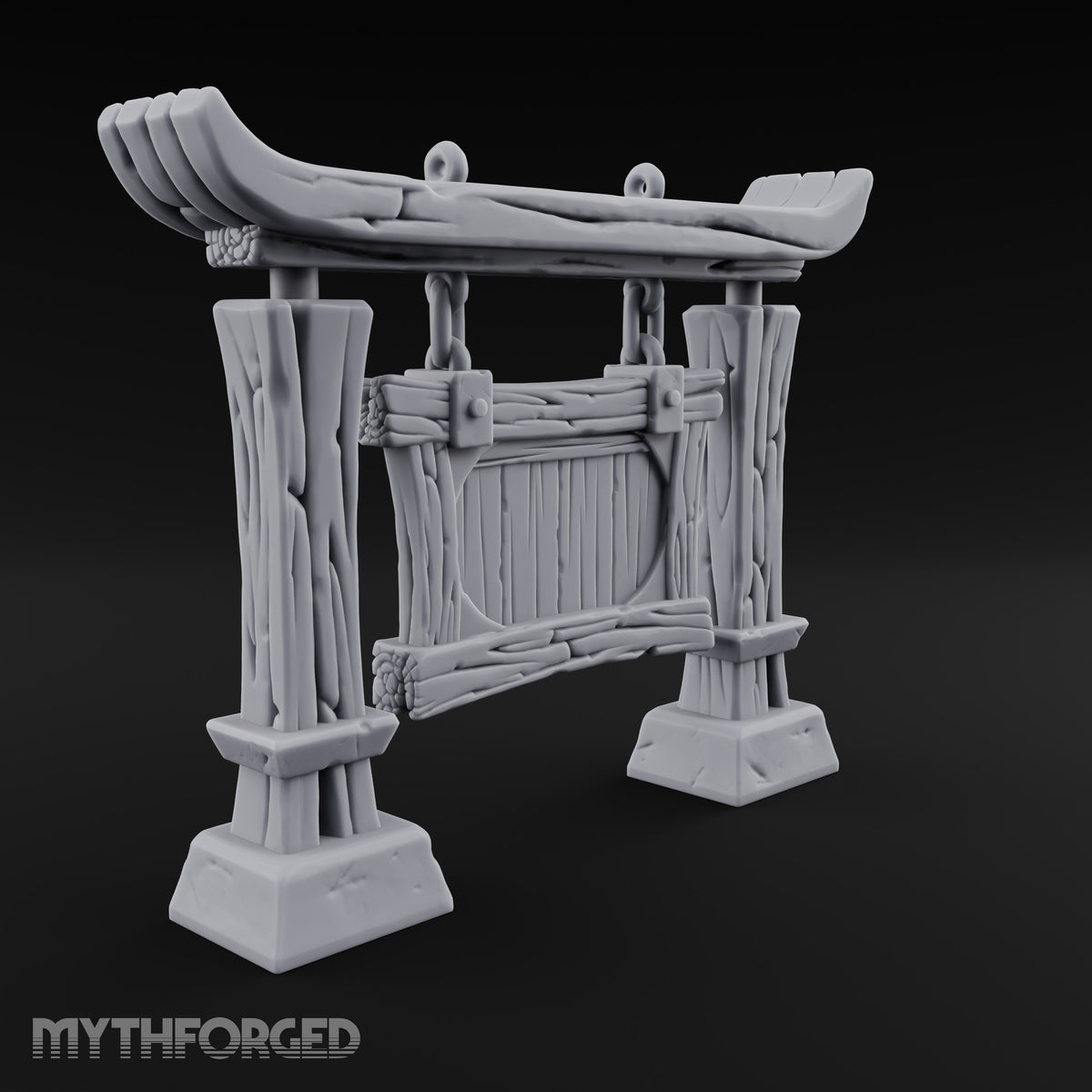 Hay Cart Left Mid-Lane Wooden Town Street Scenery Set — D