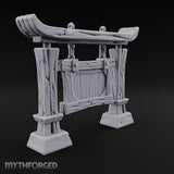 Hay Cart Left Mid-Lane Wooden Town Street Scenery Set — D