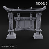 Hay Cart Left Mid-Lane Wooden Town Street Scenery Set — D