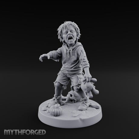 Toy Clutching Wailing Zombie Child Miniature for Dungeons and Dragons, Pathfinder or other TTRPGs