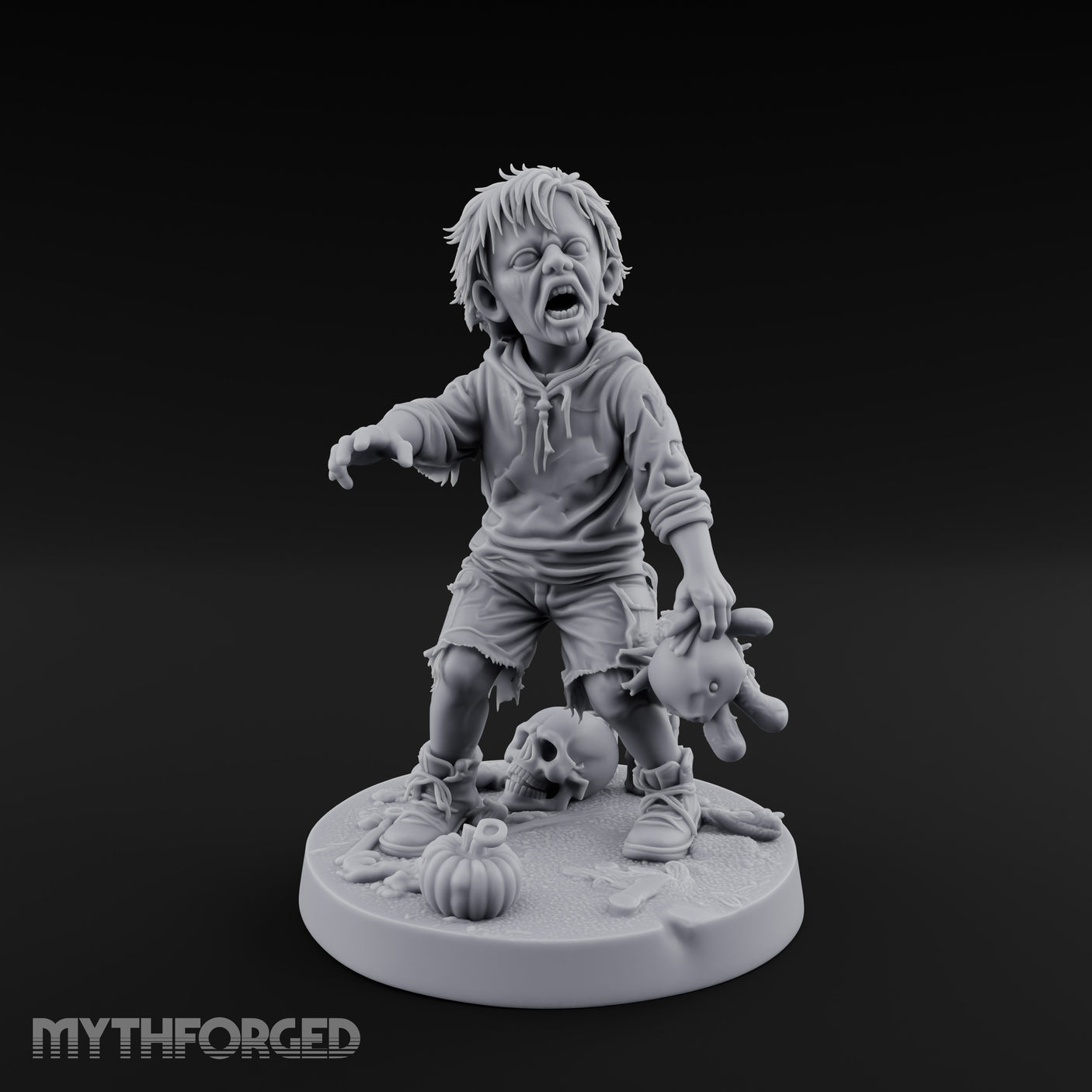 Toy Clutching Wailing Zombie Child Miniature for Dungeons and Dragons, Pathfinder or other TTRPGs