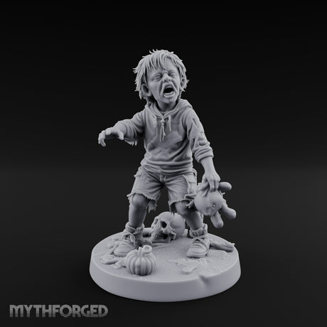 Toy Clutching Wailing Zombie Child Miniature for Dungeons and Dragons, Pathfinder or other TTRPGs