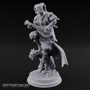 Strumming Astride Gargolye Bard Miniature for Dungeons and Dragons, Pathfinder or other TTRPGs