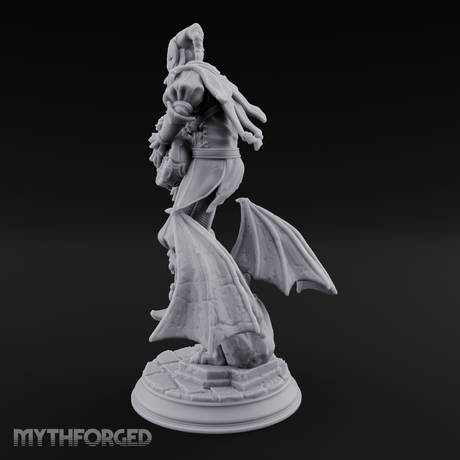 Strumming Astride Gargolye Bard Miniature for Dungeons and Dragons, Pathfinder or other TTRPGs