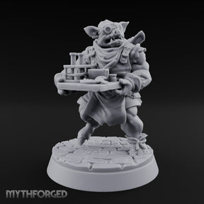 Tray Toting Goblin Alchemist Miniature for Dungeons and Dragons, Pathfinder or other TTRPGs