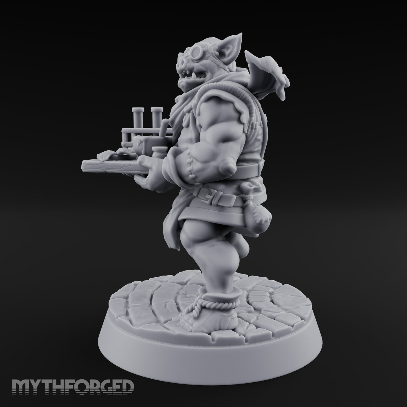Tray Toting Goblin Alchemist Miniature for Dungeons and Dragons, Pathfinder or other TTRPGs