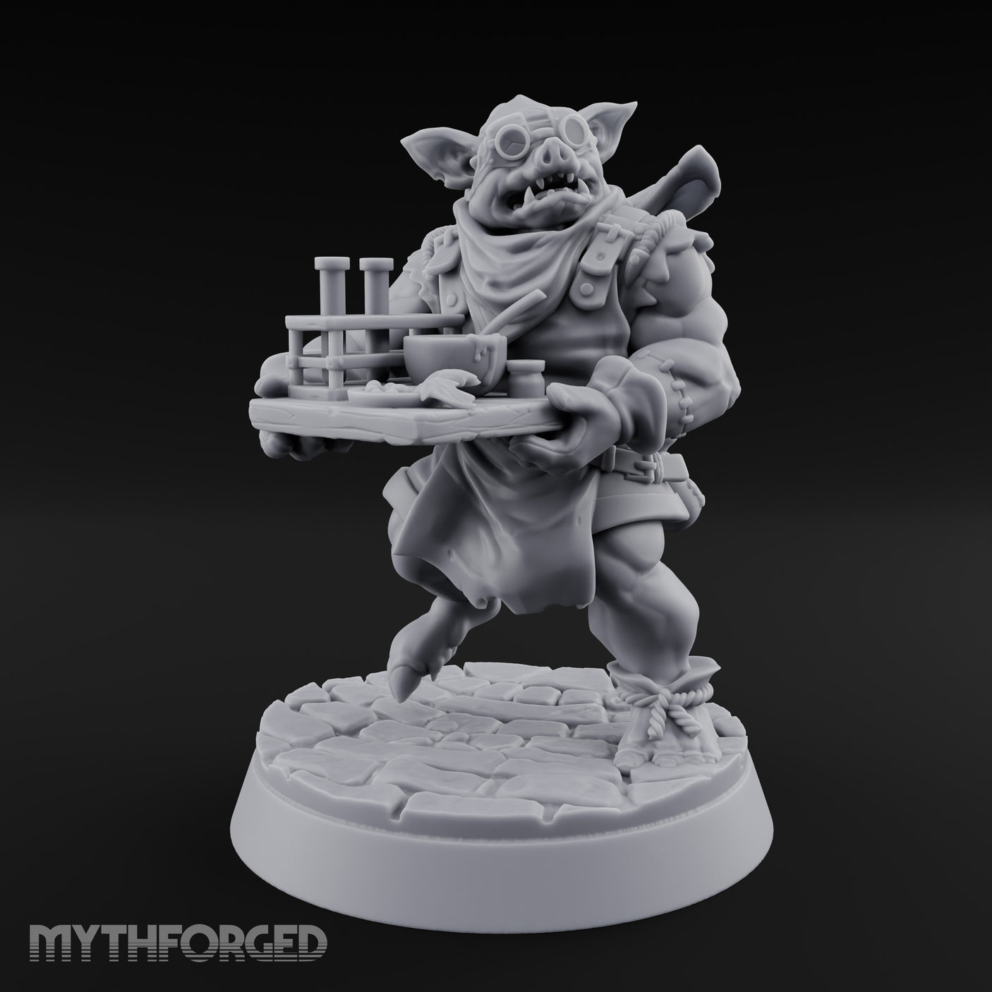 Tray Toting Goblin Alchemist Miniature for Dungeons and Dragons, Pathfinder or other TTRPGs