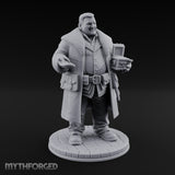 Treasure Chest Peddling Human Merchant Miniature for Dungeons and Dragons, Pathfinder or other TTRPGs