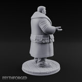 Treasure Chest Peddling Human Merchant Miniature for Dungeons and Dragons, Pathfinder or other TTRPGs