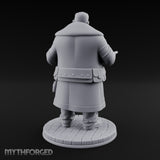 Treasure Chest Peddling Human Merchant Miniature for Dungeons and Dragons, Pathfinder or other TTRPGs