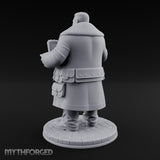Treasure Chest Peddling Human Merchant Miniature for Dungeons and Dragons, Pathfinder or other TTRPGs
