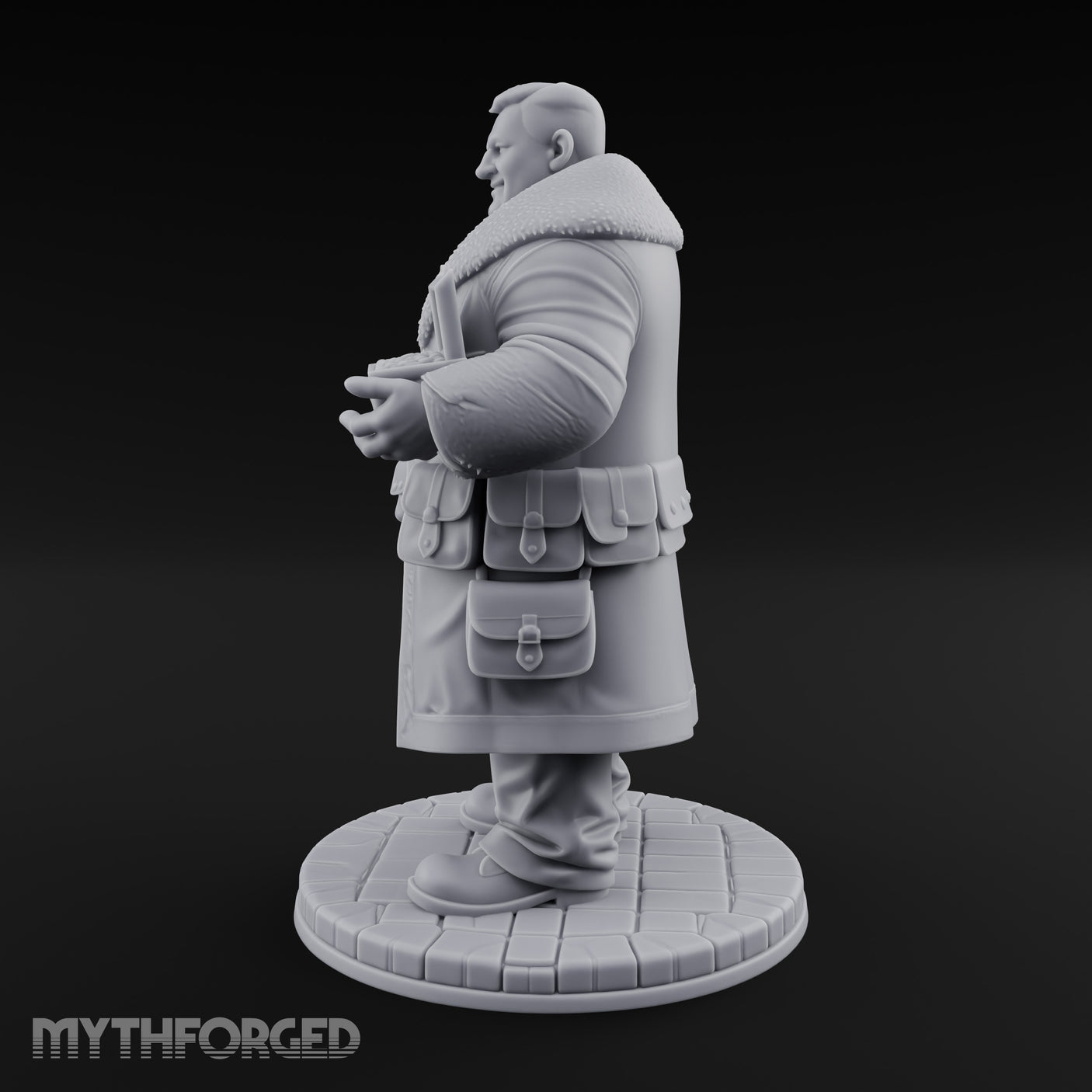 Treasure Chest Peddling Human Merchant Miniature for Dungeons and Dragons, Pathfinder or other TTRPGs