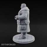 Treasure Chest Peddling Human Merchant Miniature for Dungeons and Dragons, Pathfinder or other TTRPGs