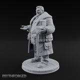 Treasure Chest Peddling Human Merchant Miniature for Dungeons and Dragons, Pathfinder or other TTRPGs