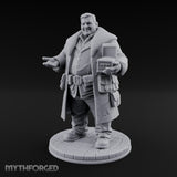 Treasure Chest Peddling Human Merchant Miniature for Dungeons and Dragons, Pathfinder or other TTRPGs