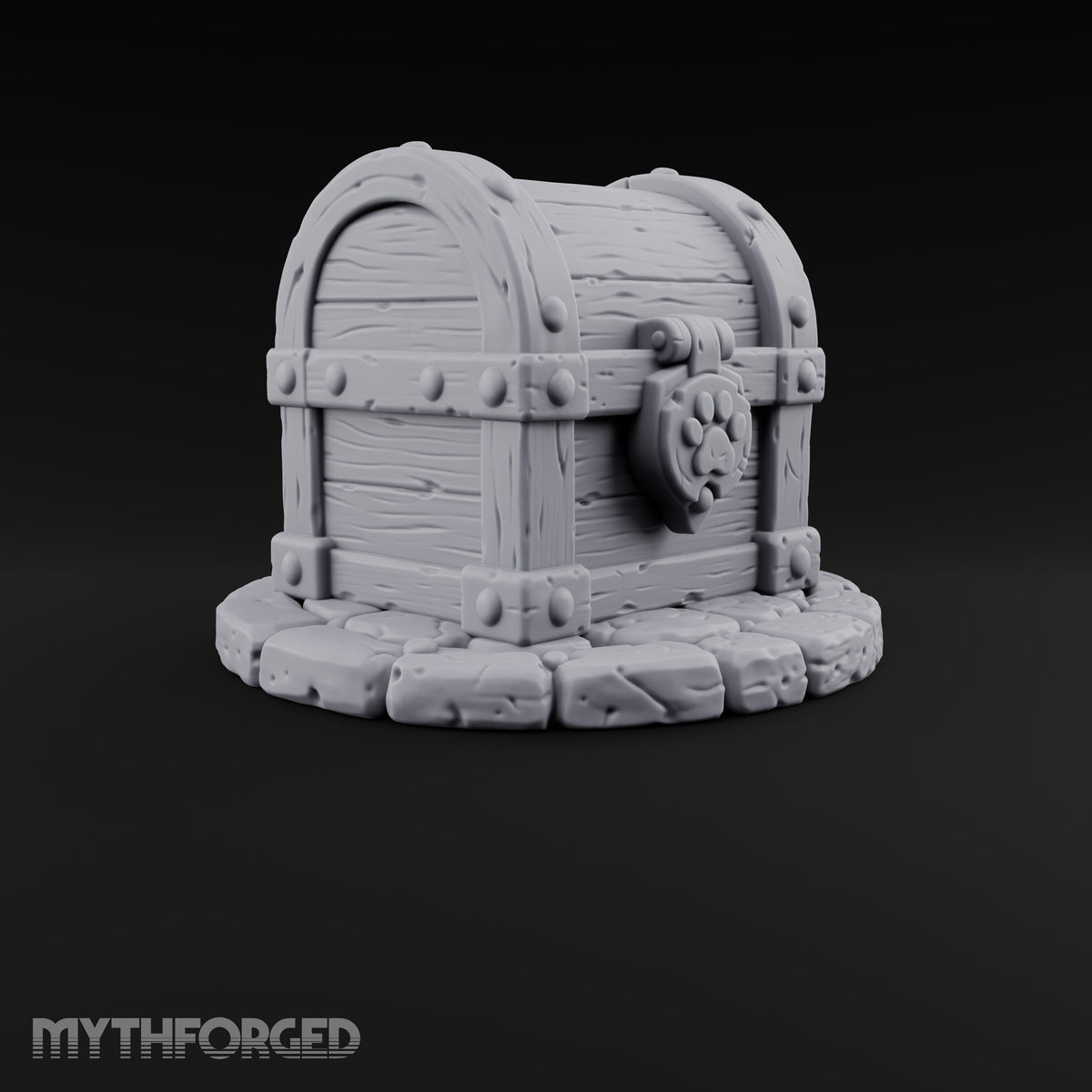 Keep Your Paws Off Paw-Locked Wooden Treasure Chest