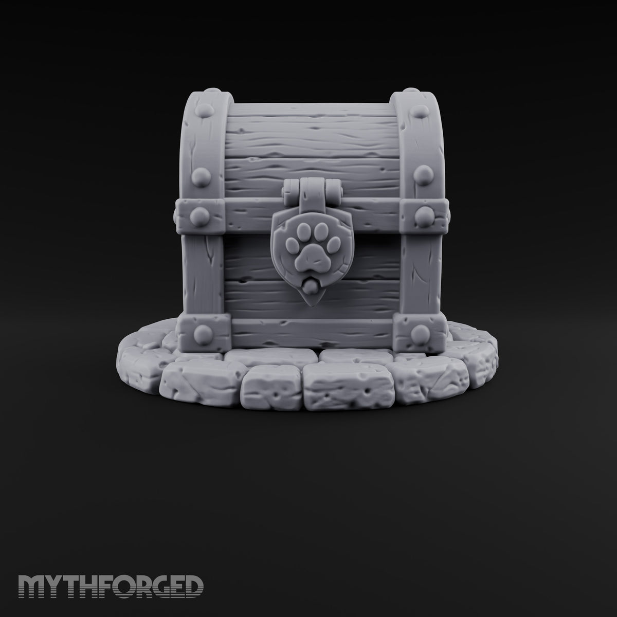 Keep Your Paws Off Paw-Locked Wooden Treasure Chest