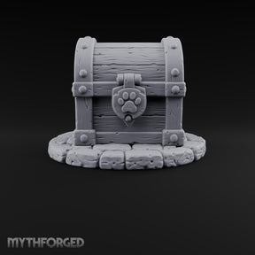 Keep Your Paws Off Paw-Locked Wooden Treasure Chest