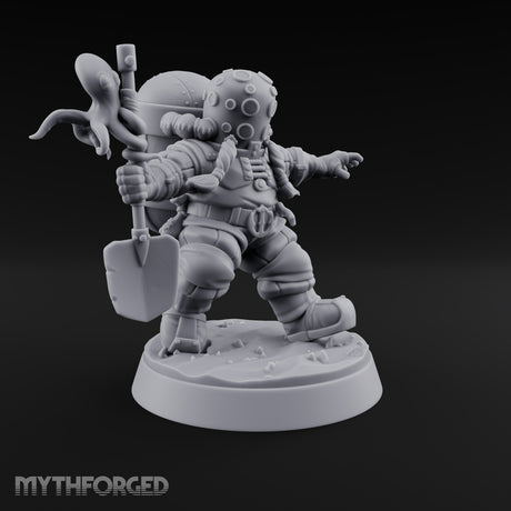 Shovel Down, Octopus Up Human Treasure Hunter Divers — B