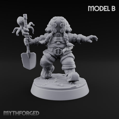 Shovel Down, Octopus Up Human Treasure Hunter Divers — B