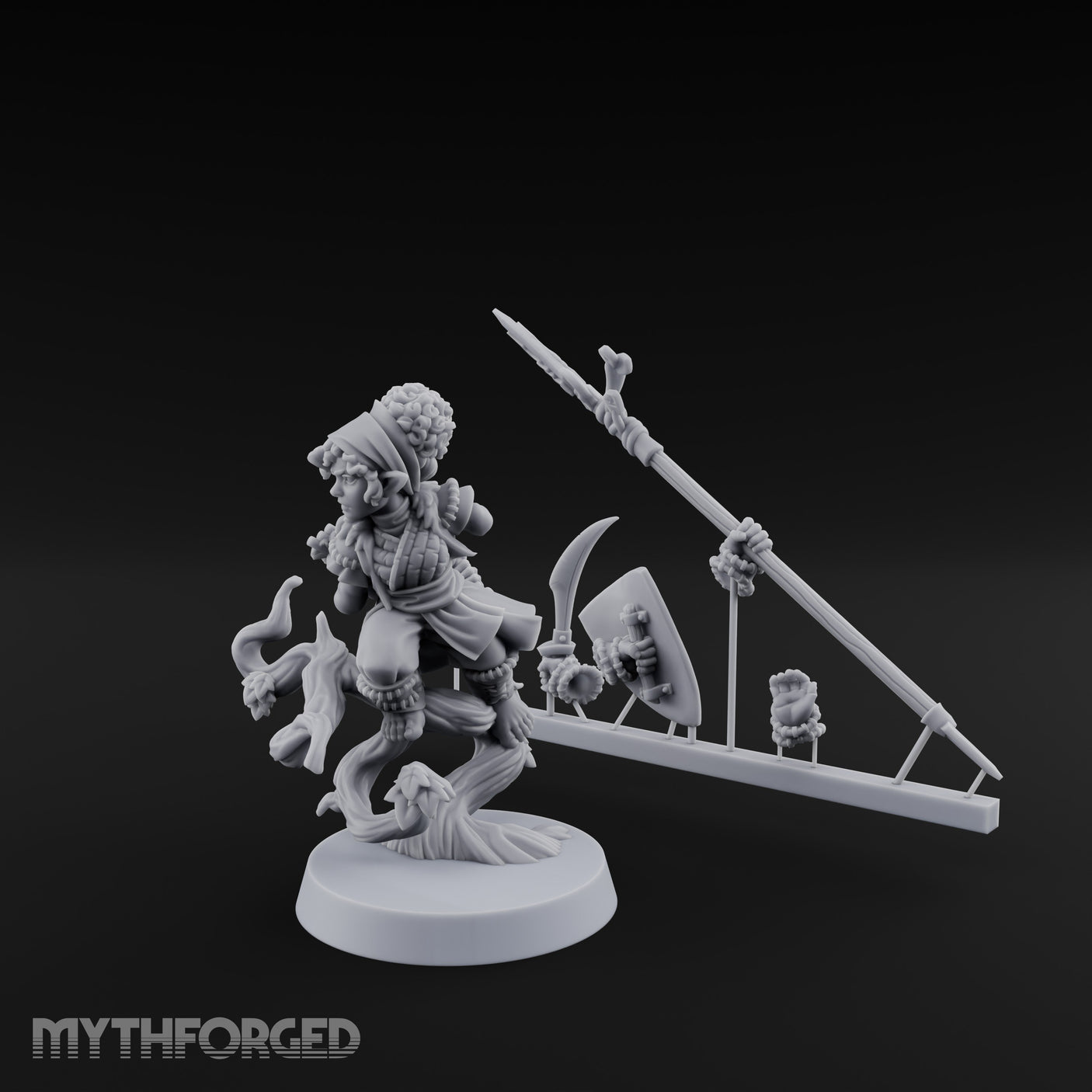 Tree Perching Halfling Ranger Miniature for Dungeons and Dragons, Pathfinder or other TTRPGs