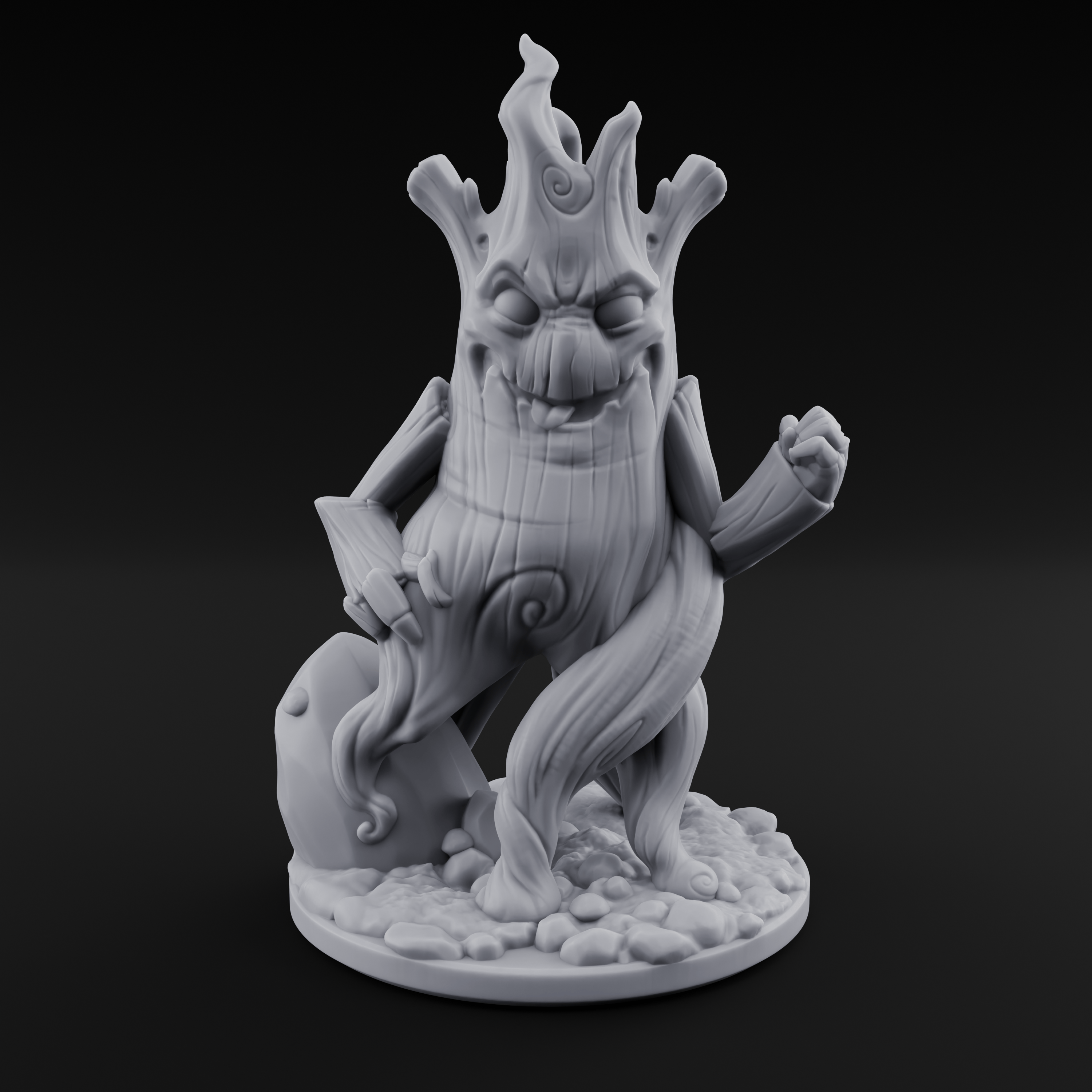 Grinning Wide Treant Sapling A Miniature for Dungeons and Dragons, Pathfinder or other TTRPGs