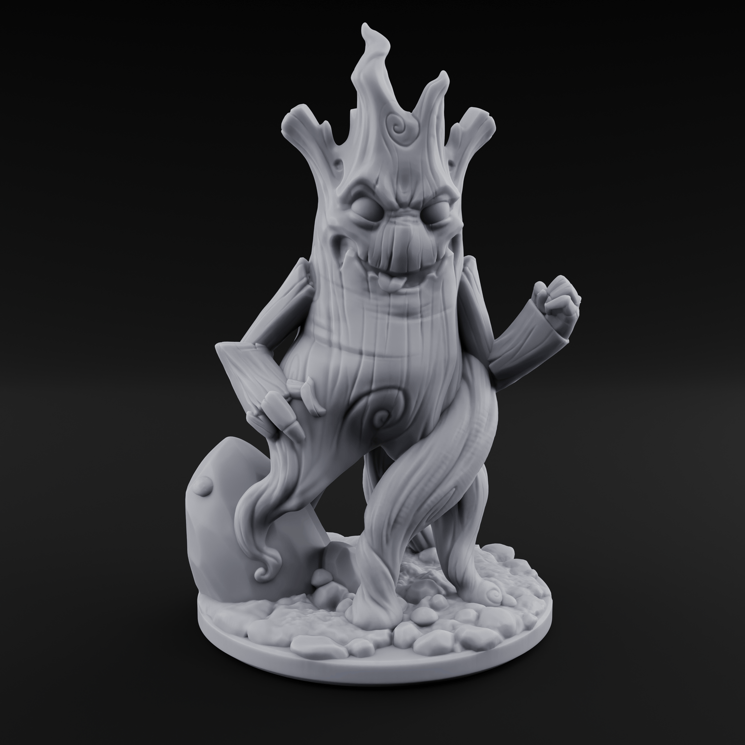 Grinning Wide Treant Sapling A Miniature for Dungeons and Dragons, Pathfinder or other TTRPGs