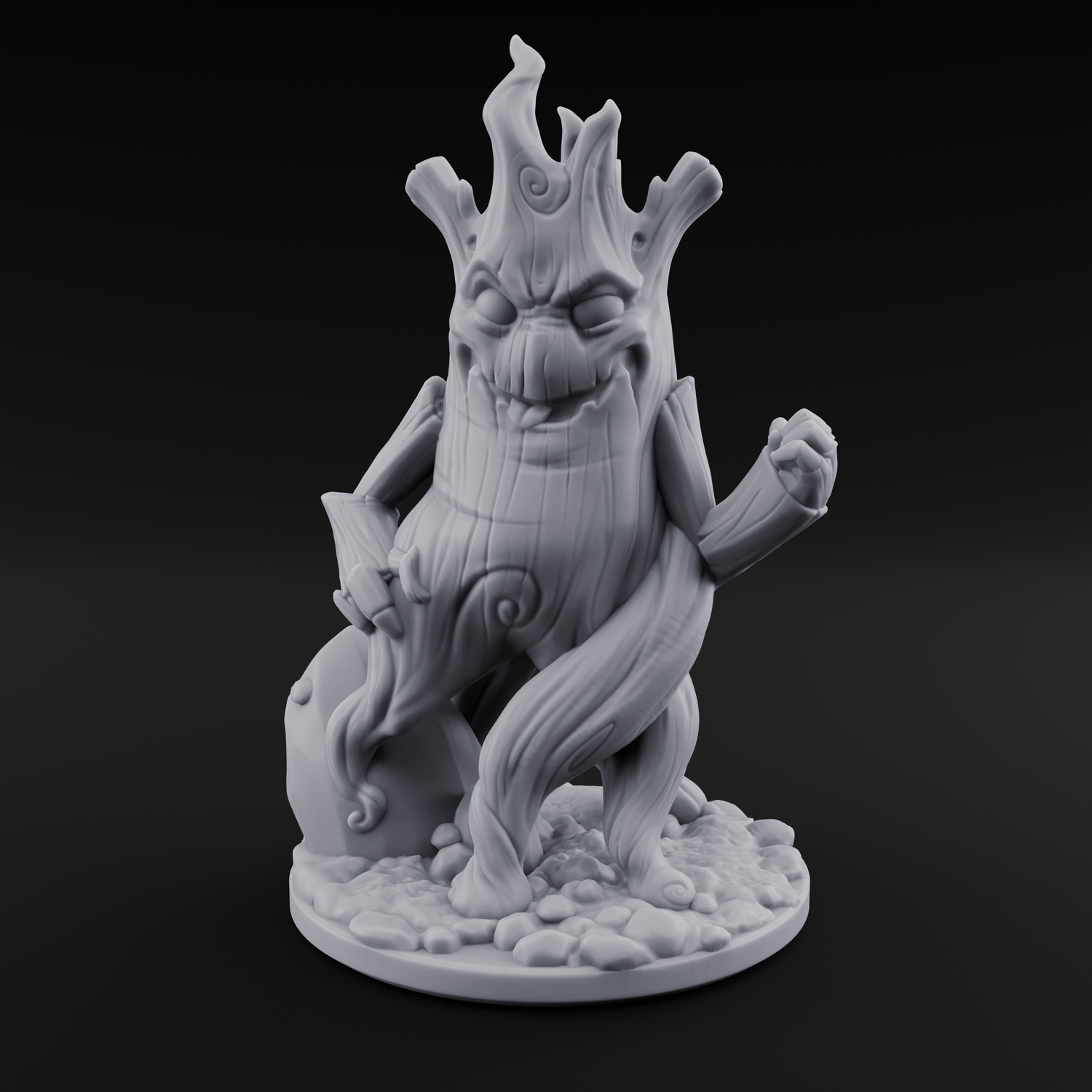 Grinning Wide Treant Sapling A Miniature for Dungeons and Dragons, Pathfinder or other TTRPGs