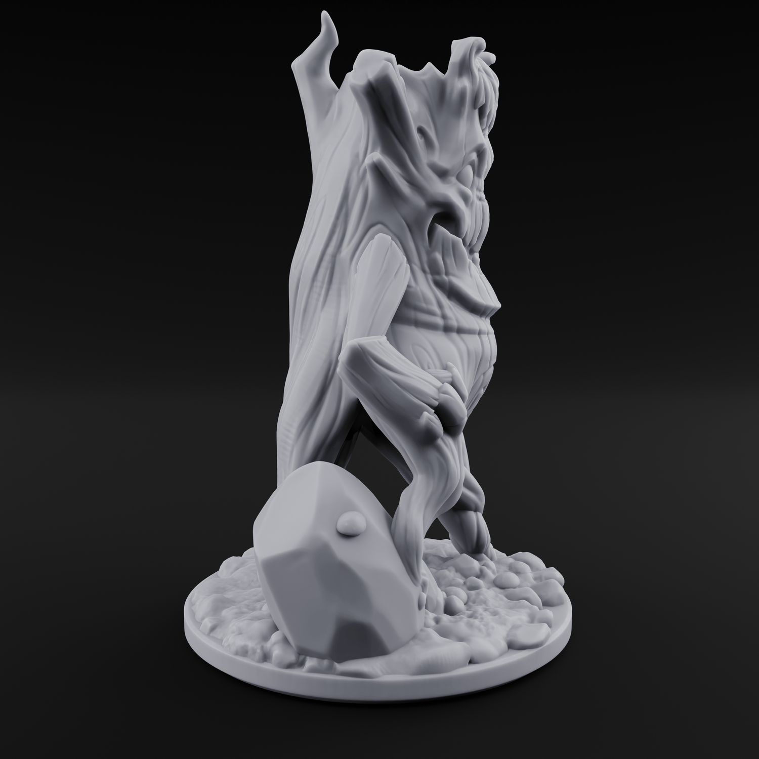 Grinning Wide Treant Sapling C Miniature for Dungeons and Dragons, Pathfinder or other TTRPGs