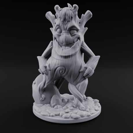 Grinning Wide Treant Sapling C Miniature for Dungeons and Dragons, Pathfinder or other TTRPGs