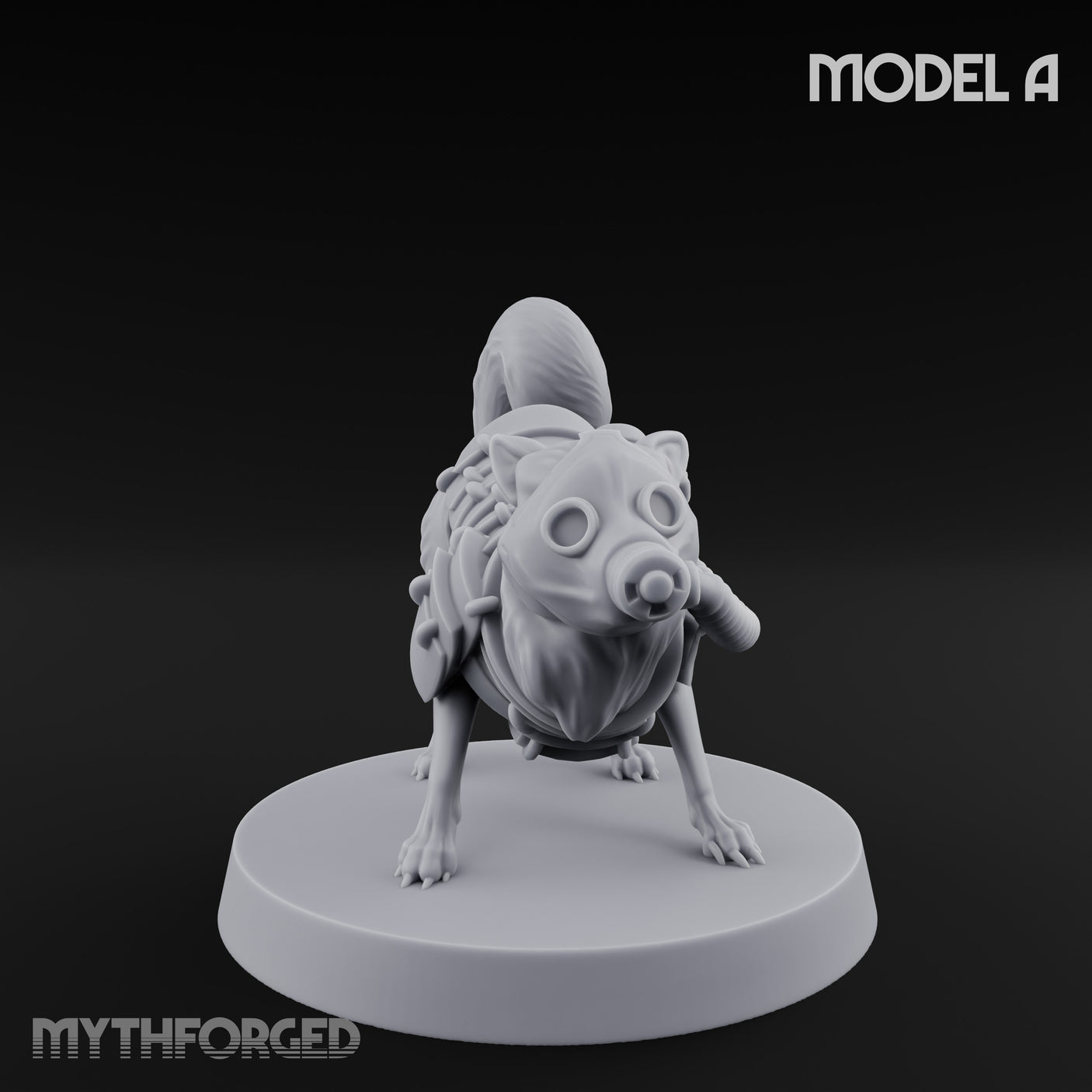 Trench Combat Dog A Miniature for Dungeons and Dragons, Pathfinder or other TTRPGs
