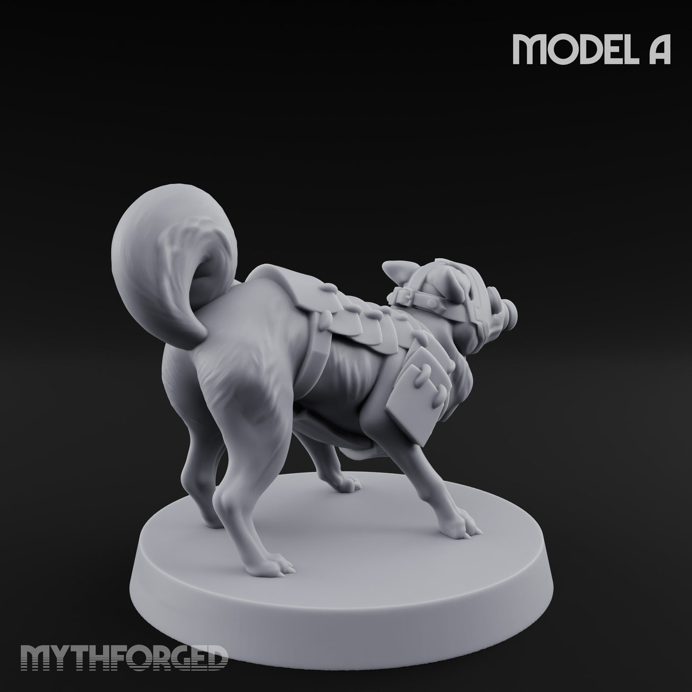 Trench Combat Dog A Miniature for Dungeons and Dragons, Pathfinder or other TTRPGs