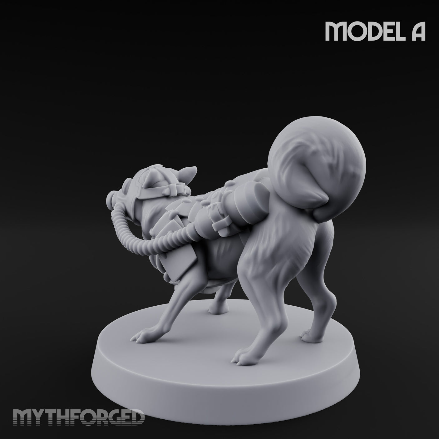 Trench Combat Dog A Miniature for Dungeons and Dragons, Pathfinder or other TTRPGs