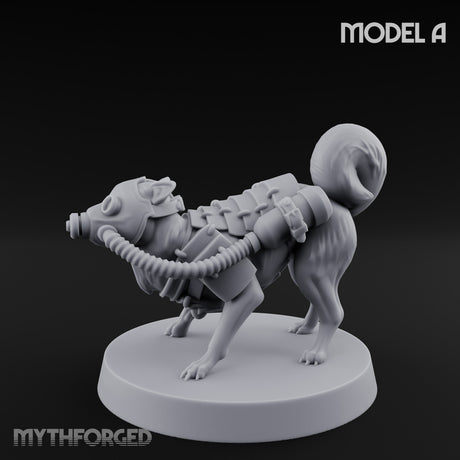 Trench Combat Dog A Miniature for Dungeons and Dragons, Pathfinder or other TTRPGs