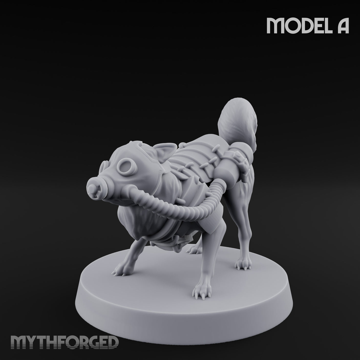 Trench Combat Dog A Miniature for Dungeons and Dragons, Pathfinder or other TTRPGs