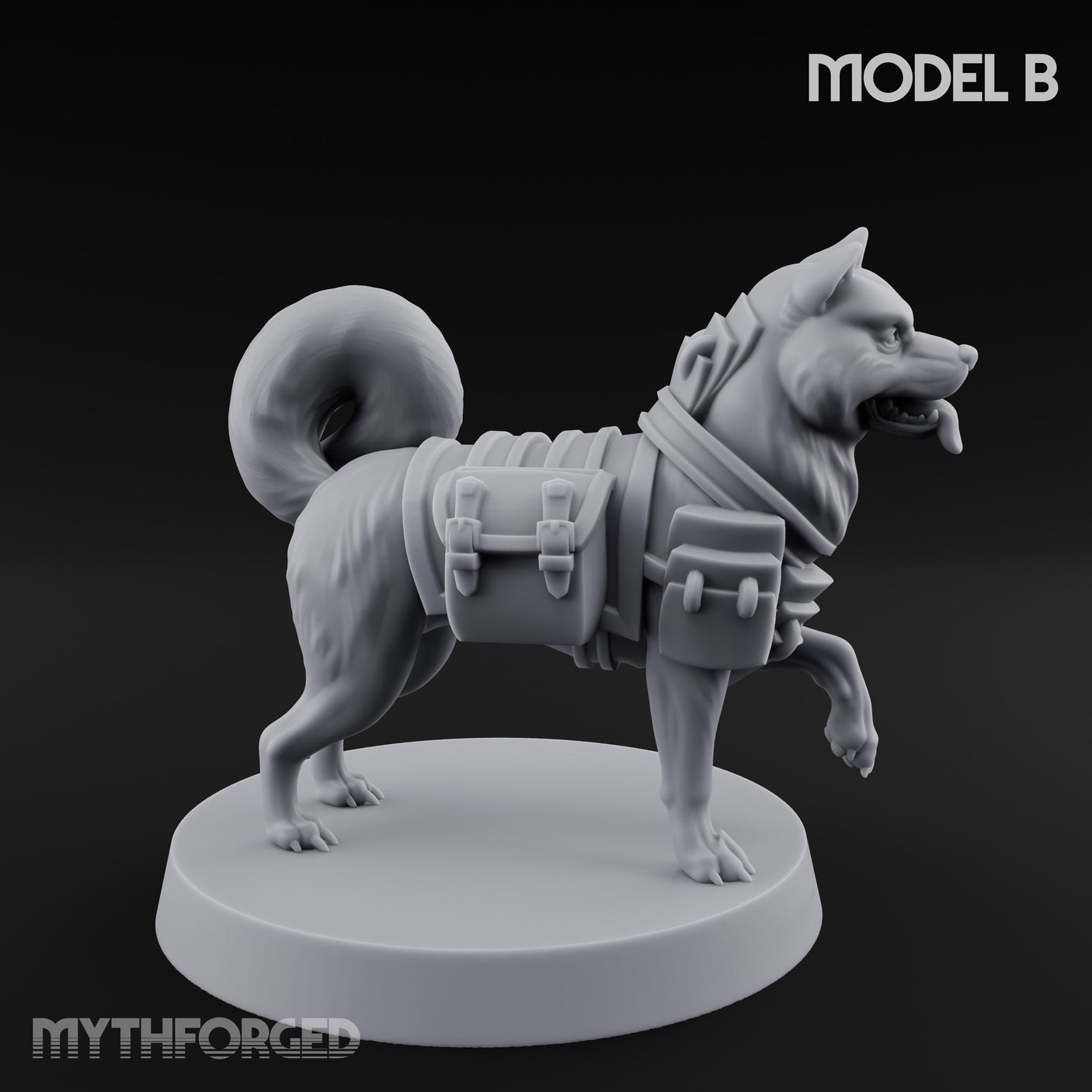 Trench Combat Dog B Miniature for Dungeons and Dragons, Pathfinder or other TTRPGs