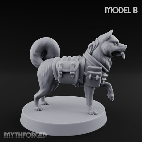 Trench Combat Dog B Miniature for Dungeons and Dragons, Pathfinder or other TTRPGs