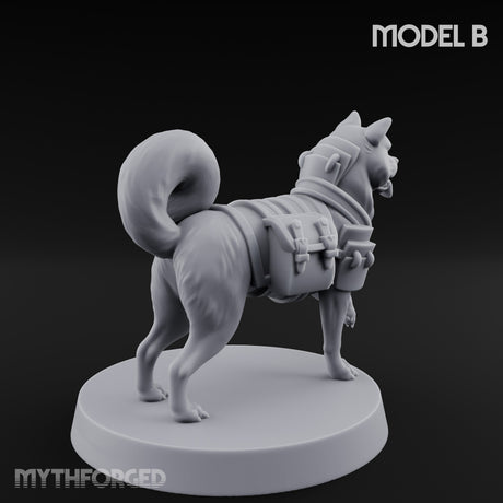 Trench Combat Dog B Miniature for Dungeons and Dragons, Pathfinder or other TTRPGs