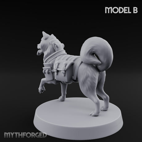 Trench Combat Dog B Miniature for Dungeons and Dragons, Pathfinder or other TTRPGs