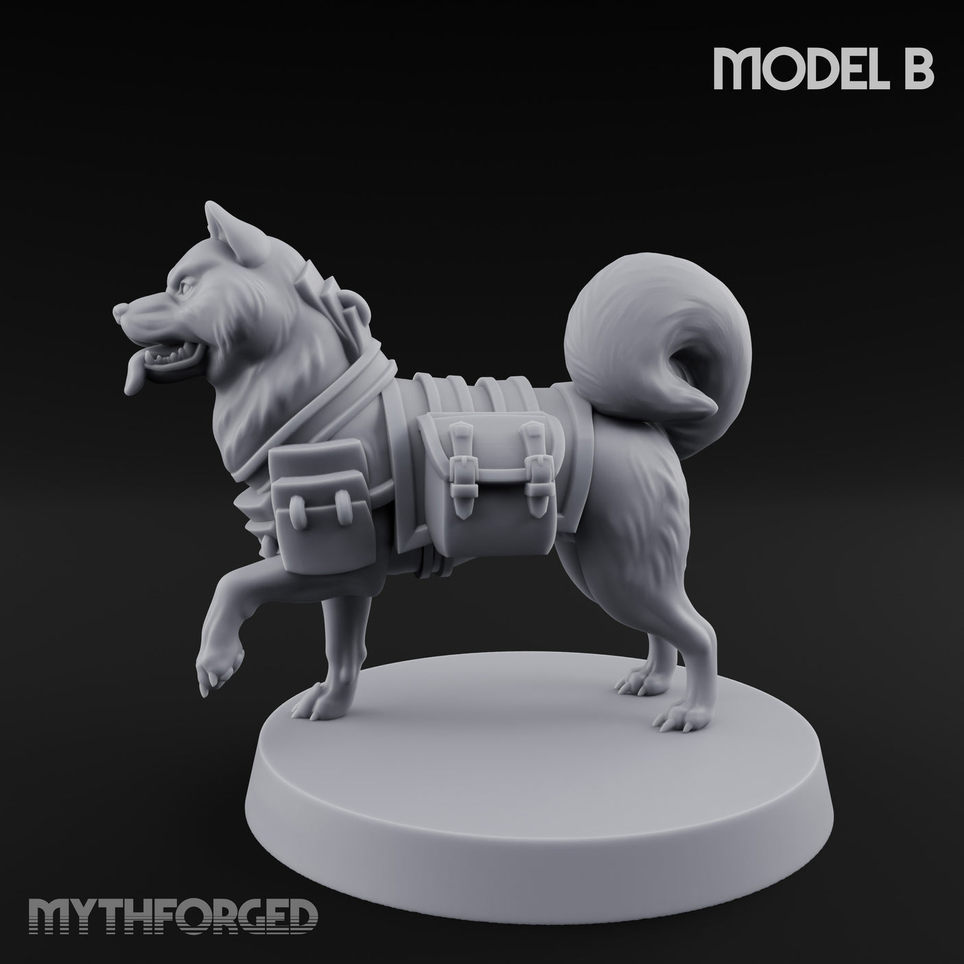 Trench Combat Dog B Miniature for Dungeons and Dragons, Pathfinder or other TTRPGs