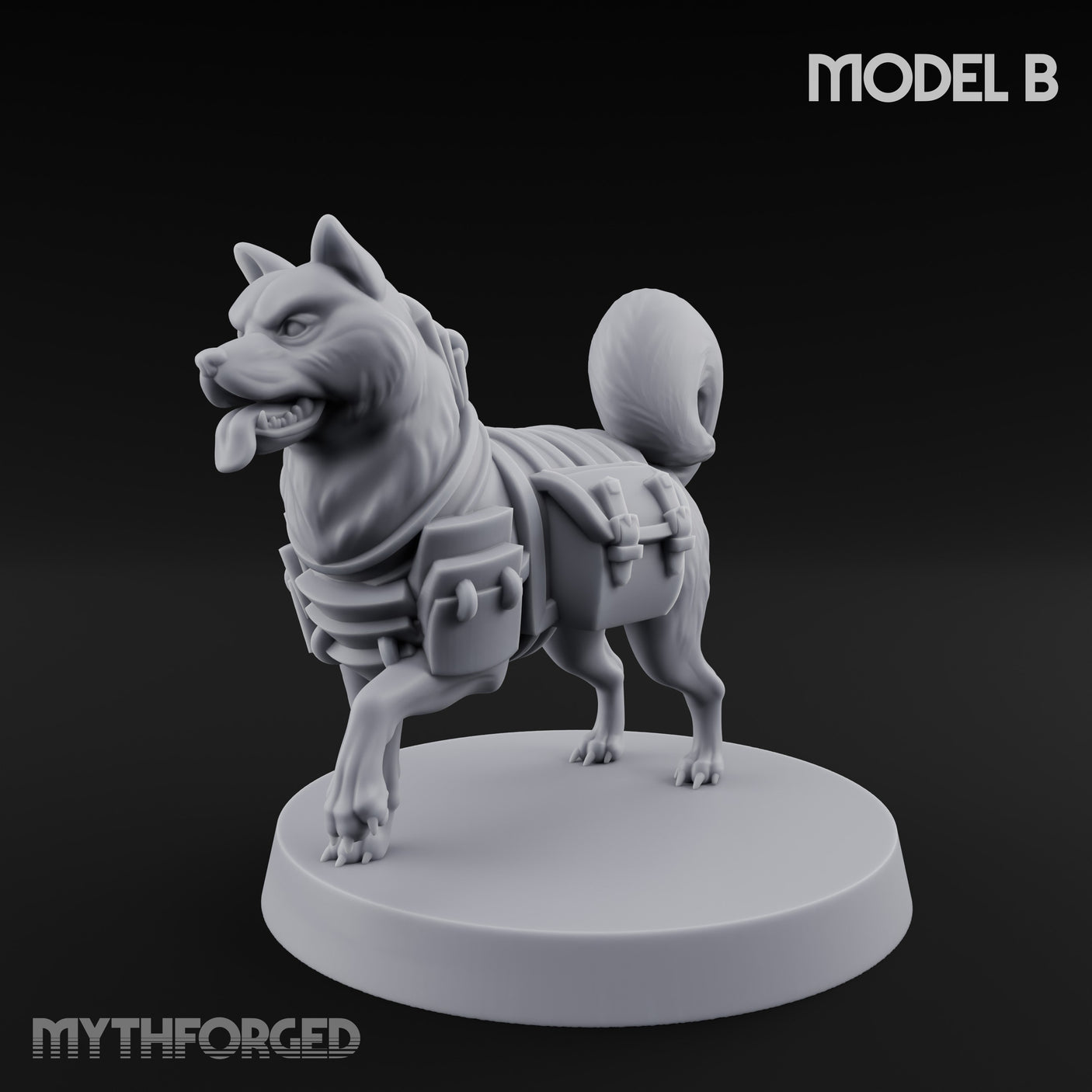 Trench Combat Dog B Miniature for Dungeons and Dragons, Pathfinder or other TTRPGs
