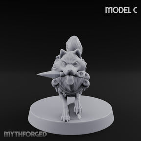Trench Combat Dog C Miniature for Dungeons and Dragons, Pathfinder or other TTRPGs