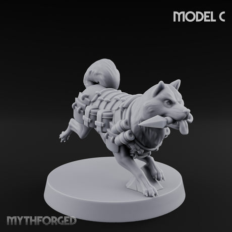 Trench Combat Dog C Miniature for Dungeons and Dragons, Pathfinder or other TTRPGs