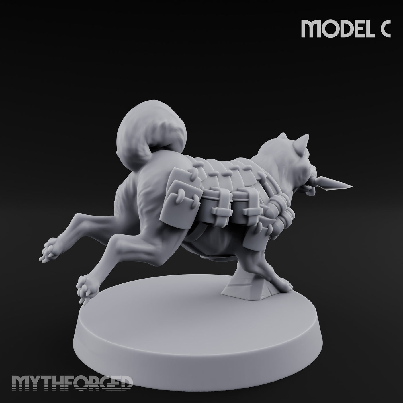 Trench Combat Dog C Miniature for Dungeons and Dragons, Pathfinder or other TTRPGs