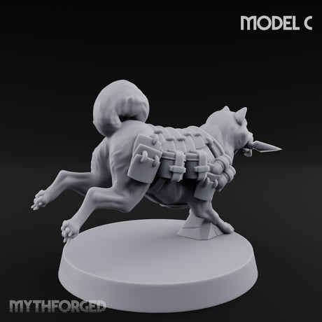 Trench Combat Dog C Miniature for Dungeons and Dragons, Pathfinder or other TTRPGs