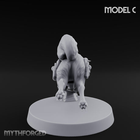 Trench Combat Dog C Miniature for Dungeons and Dragons, Pathfinder or other TTRPGs