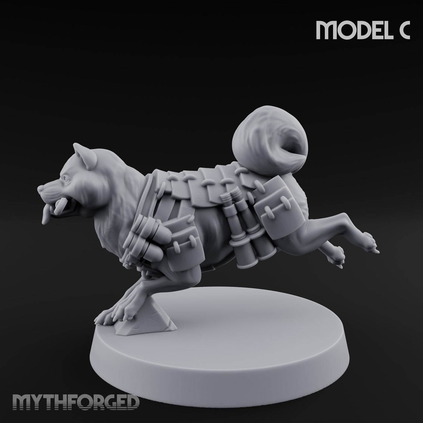 Trench Combat Dog C Miniature for Dungeons and Dragons, Pathfinder or other TTRPGs