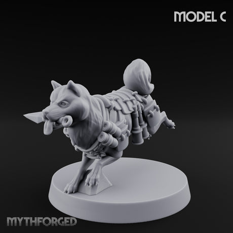 Trench Combat Dog C Miniature for Dungeons and Dragons, Pathfinder or other TTRPGs