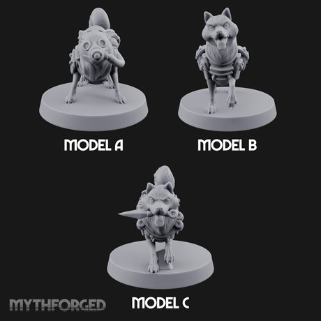 Trench Combat Dogs Miniature for Dungeons and Dragons, Pathfinder or other TTRPGs